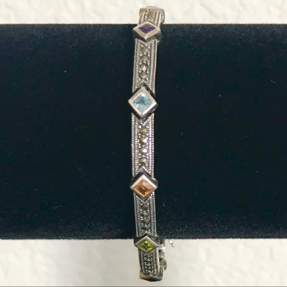 Jewelry - Marcasite and Multi Gemstone Sterling Bracelet